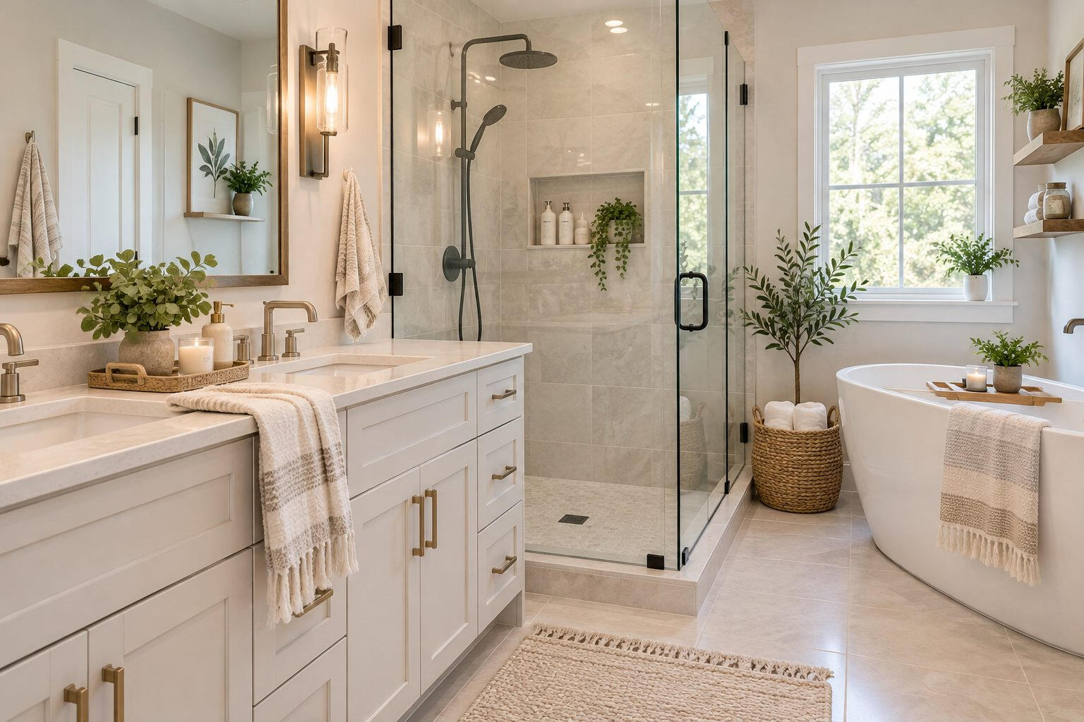 Bright, professionally cleaned bathroom by Sarah's Home Cleaning in St. Catharines